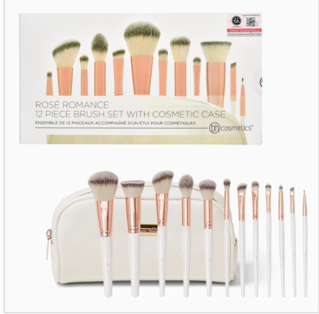 Bộ Cọ Trang Điểm Bh Cosmetics Rose Romance 12 Piece Brush Set With Bag